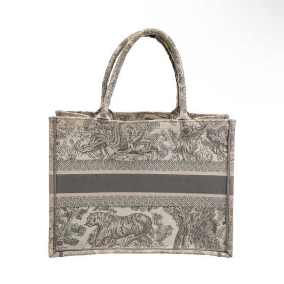 Christian Dior Medium Toile de Jouy Book Tote Gray - Picture 3 of 5